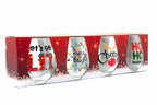 CHRISTMAS STEMLESS WINE GLASSES SET 4