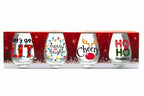 CHRISTMAS STEMLESS WINE GLASSES SET 4