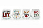 CHRISTMAS STEMLESS WINE GLASSES SET 4
