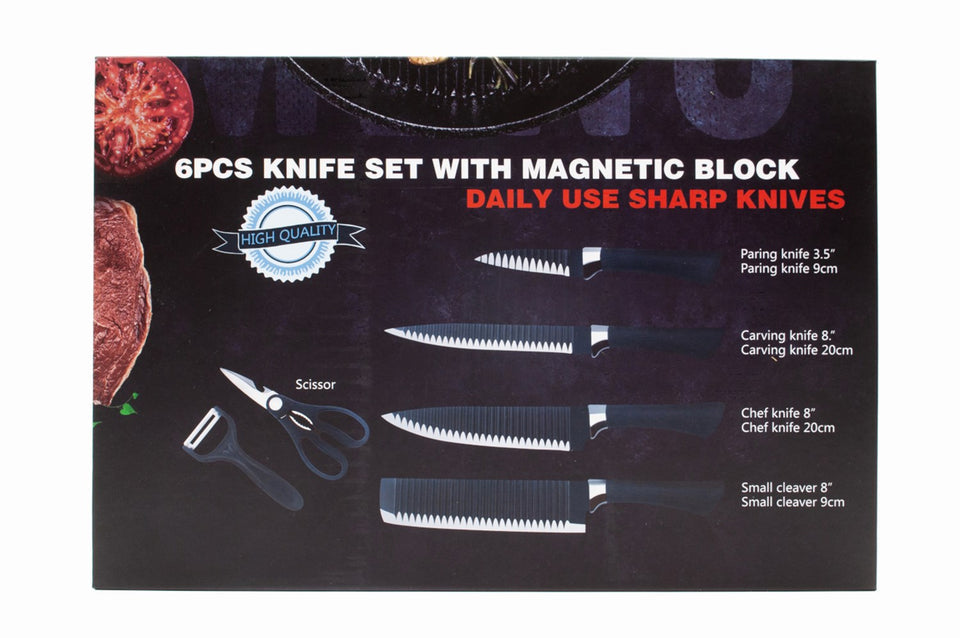6PC KNIFE SET WITH MAGNETIC HOLDER🔥🔥LAST 10 UNITS