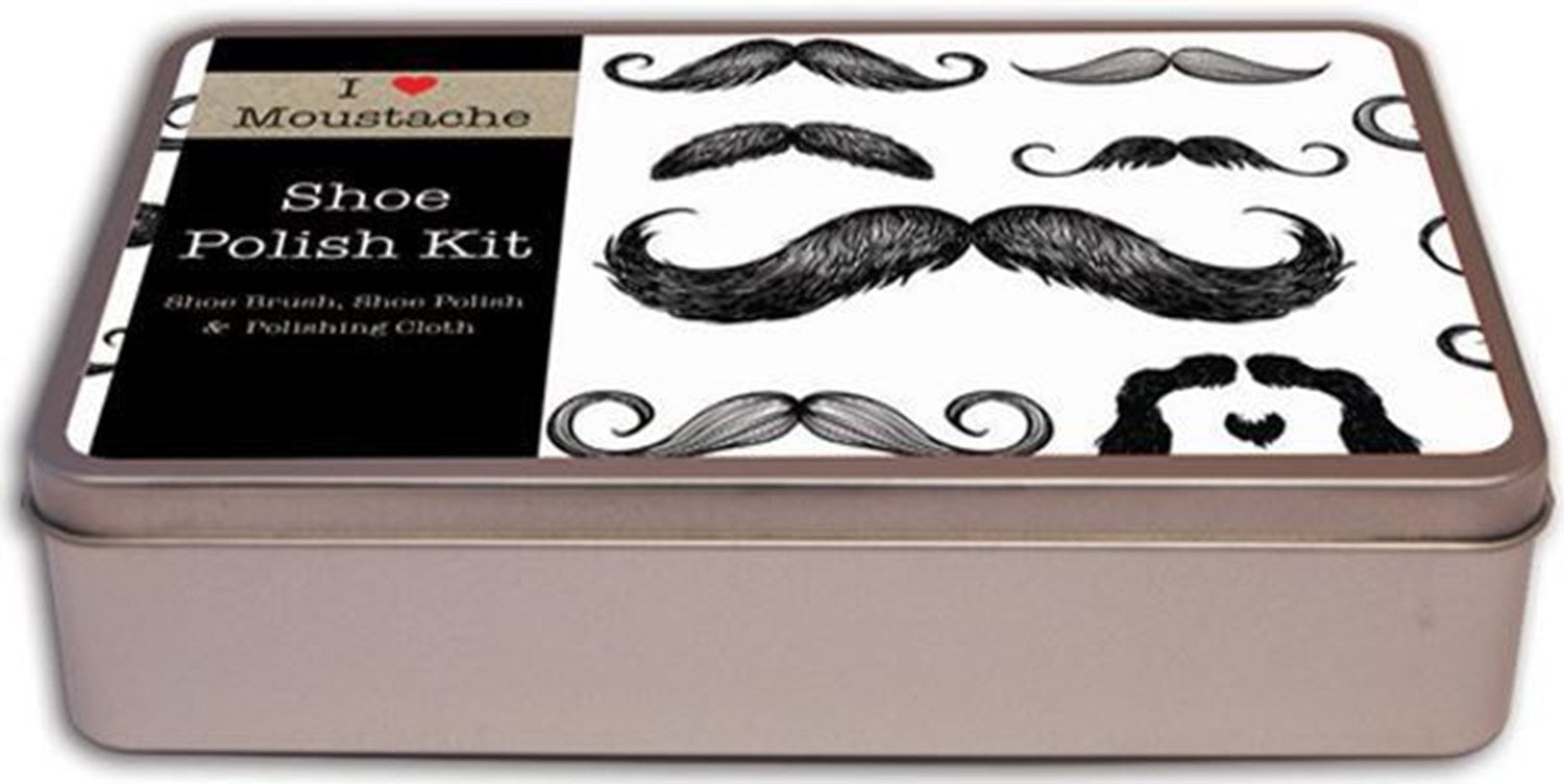I Heart Moustache Shoe Polish Set