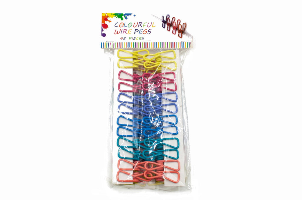 Colourful Wire Pegs - 48pc