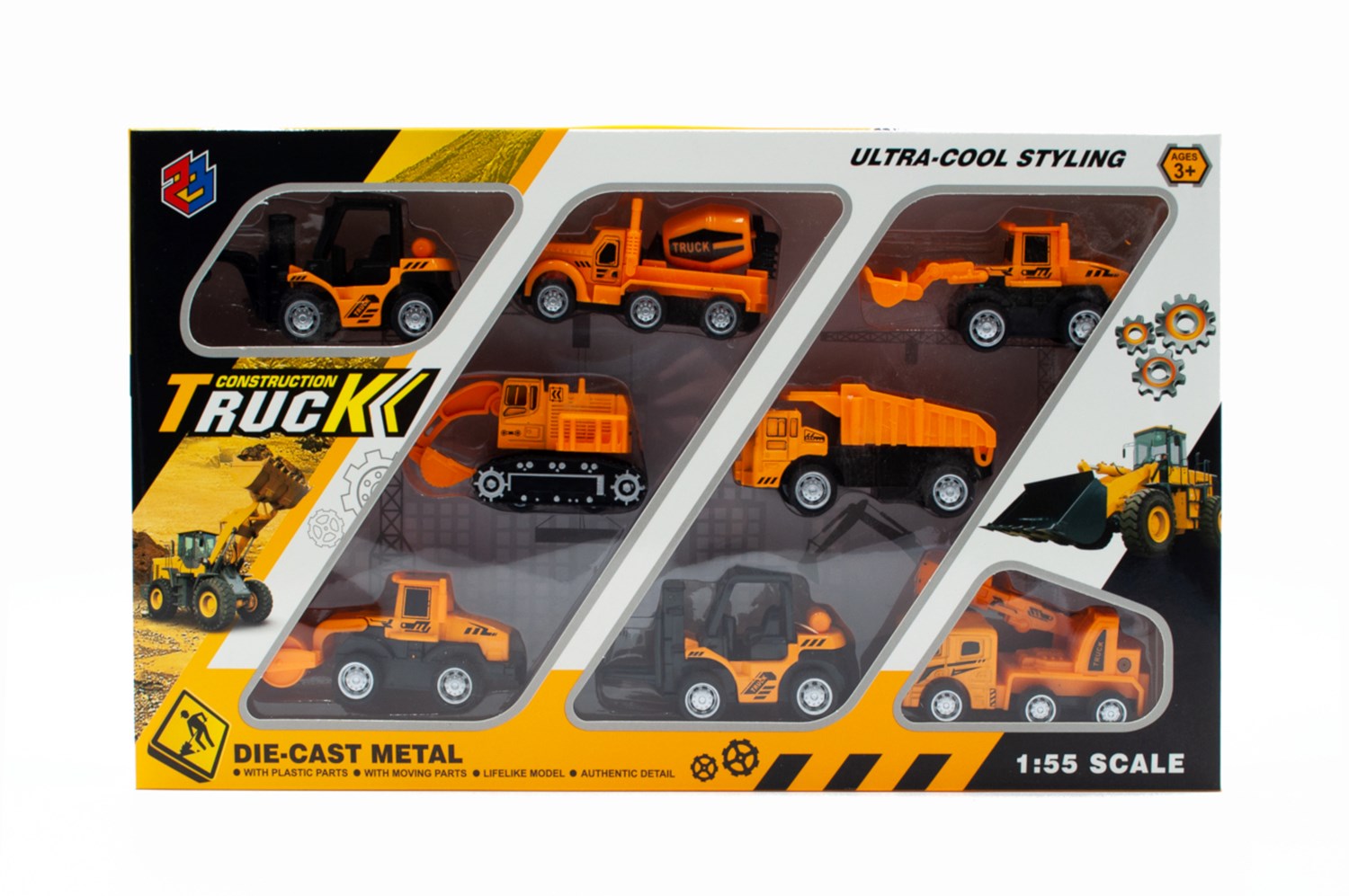 8 pce Metal Truck Set