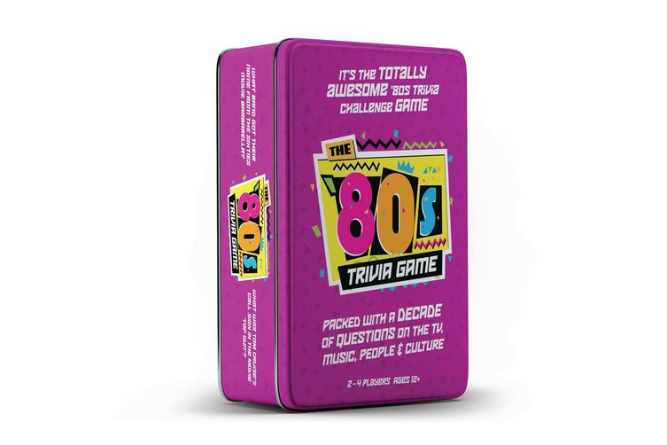 The 80’s Trivia Game in Tin