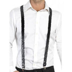 Party Creator Sequin Suspenders Black
