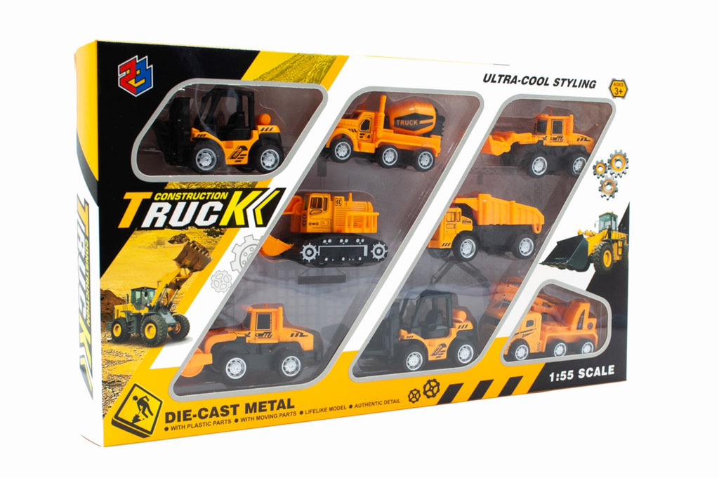 8 pce Metal Truck Set
