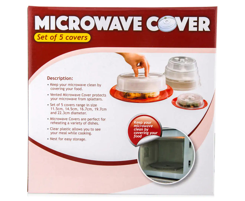 Set of 5 Microwave Covers - Transparent
