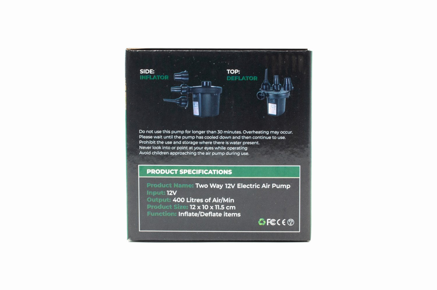 Two Way 12V Electric Air Pump