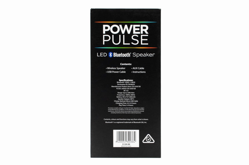 Power Pulse LED Bluetooth Speaker