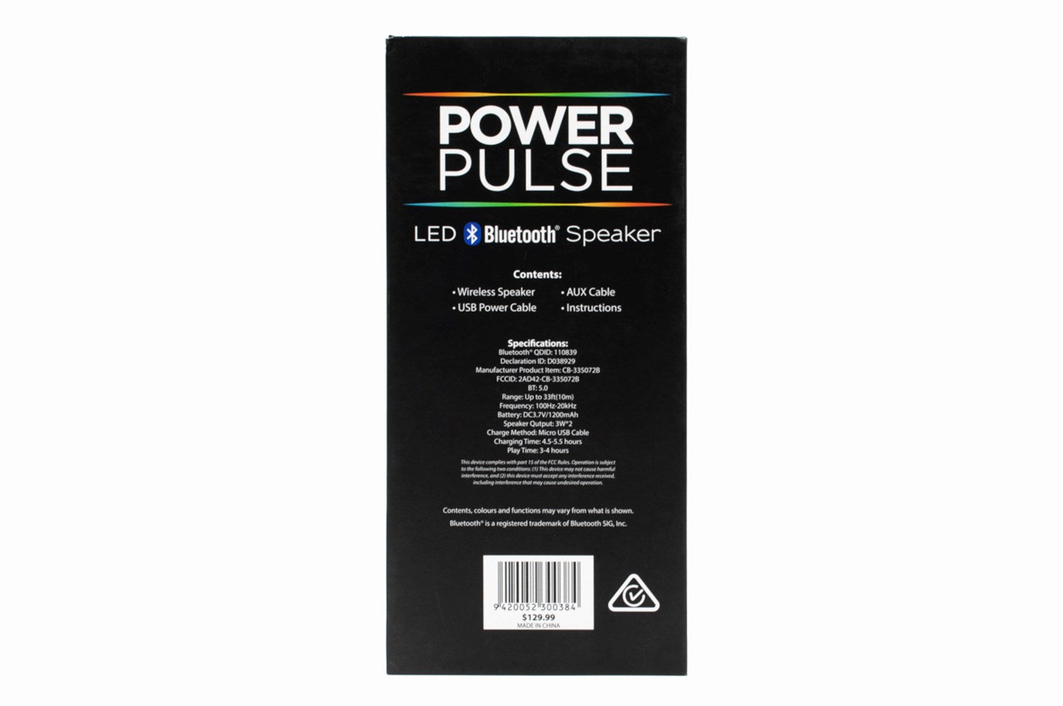 Power Pulse LED Bluetooth Speaker